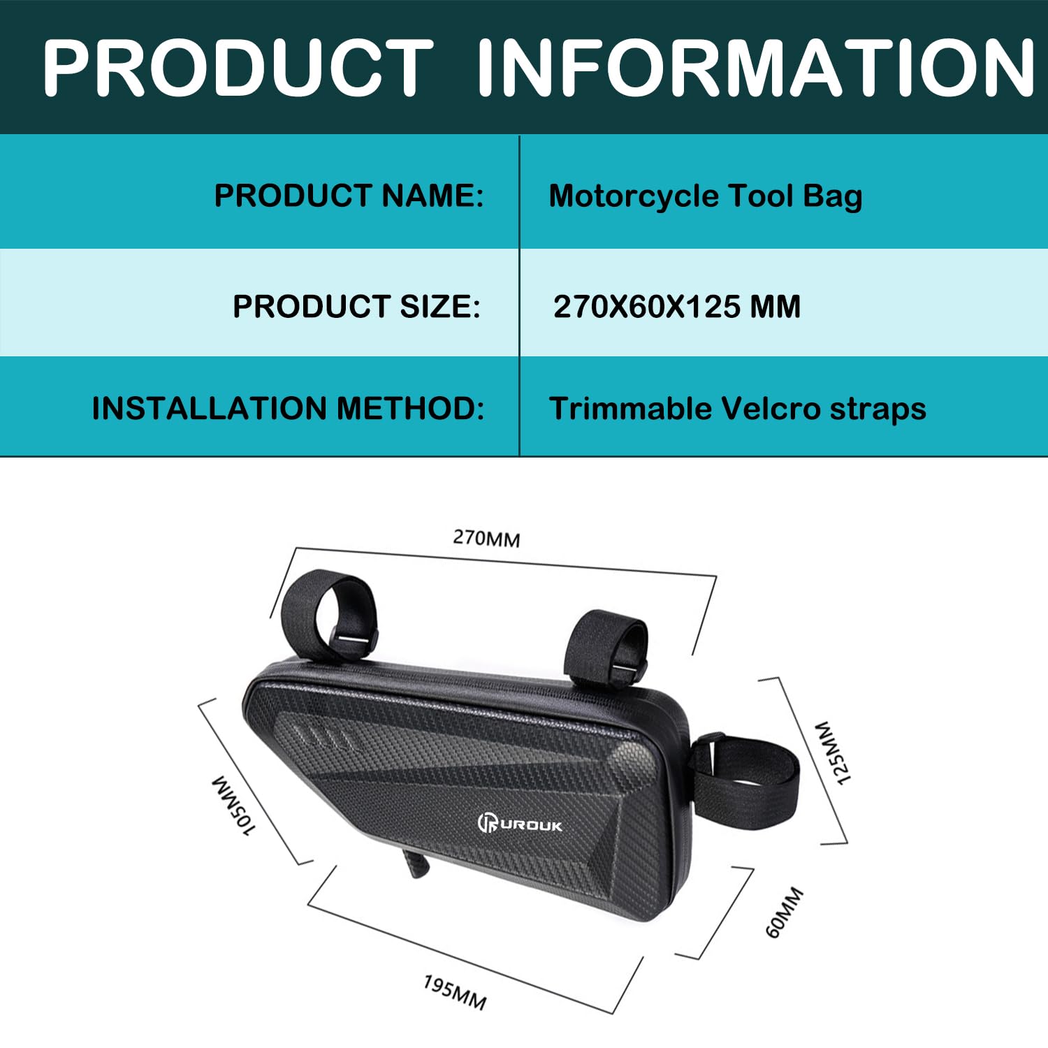 Borse da Sella per Moto 1.5L Universale Borsa Porta Attrezzi per Moto EVA Borsa a Guscio Duro Borsa Impermeabile (Borsa-sinistra)