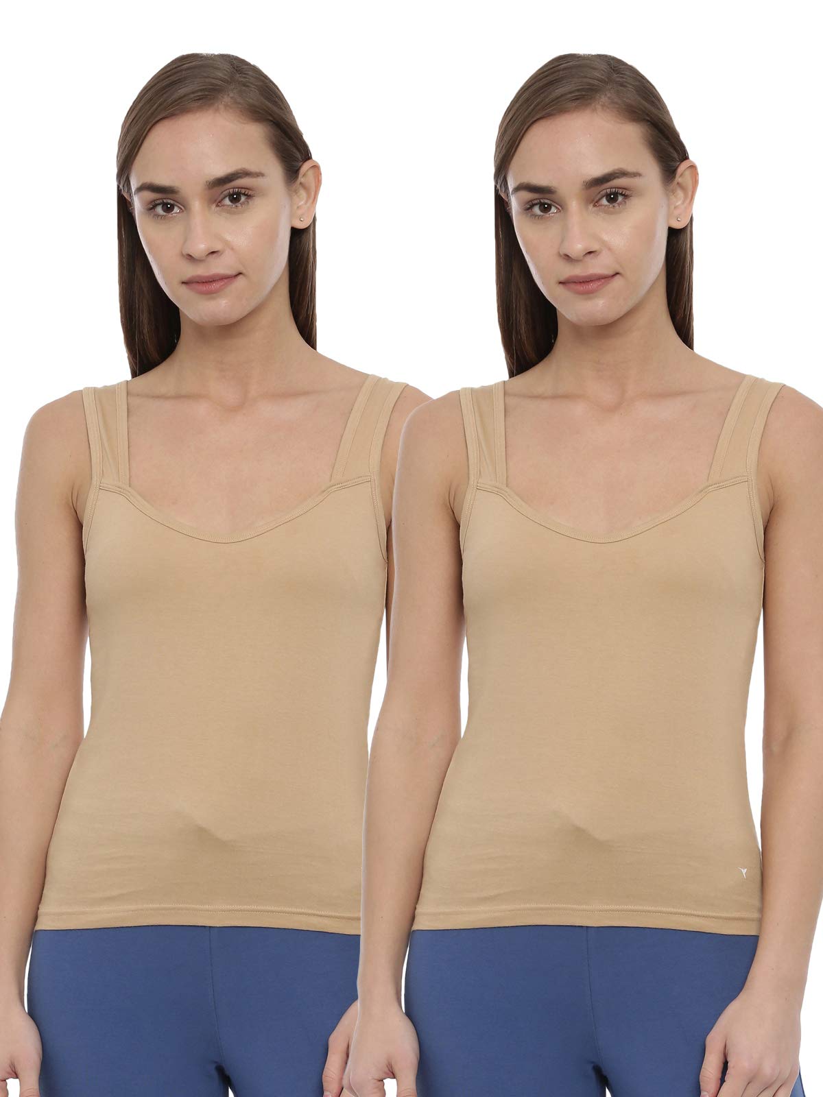 Women's Cotton Tank Tops Broad Shoulder Slip Pack of 2-image-21