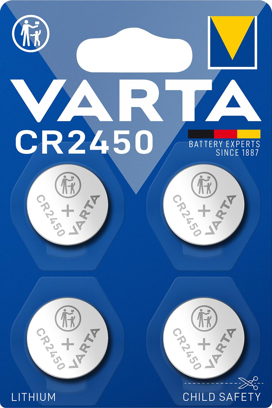 Varta Knopfzelle CR 2450 3 V 4 St. Lithium VARTA Lithium Coin CR2450 Blister 4