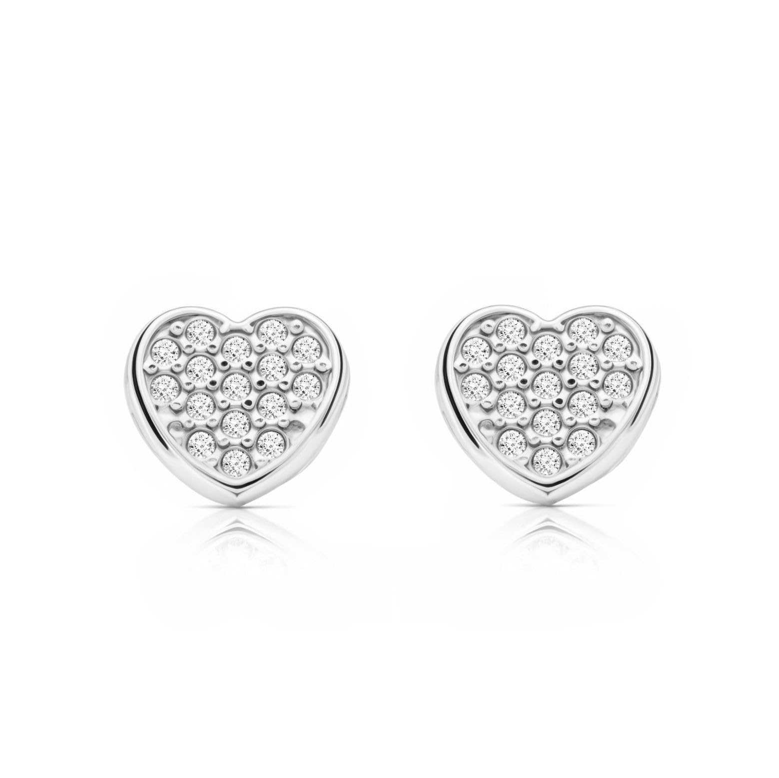 Orecchini ragazza Mela Zircone Oro Bianco 9K
