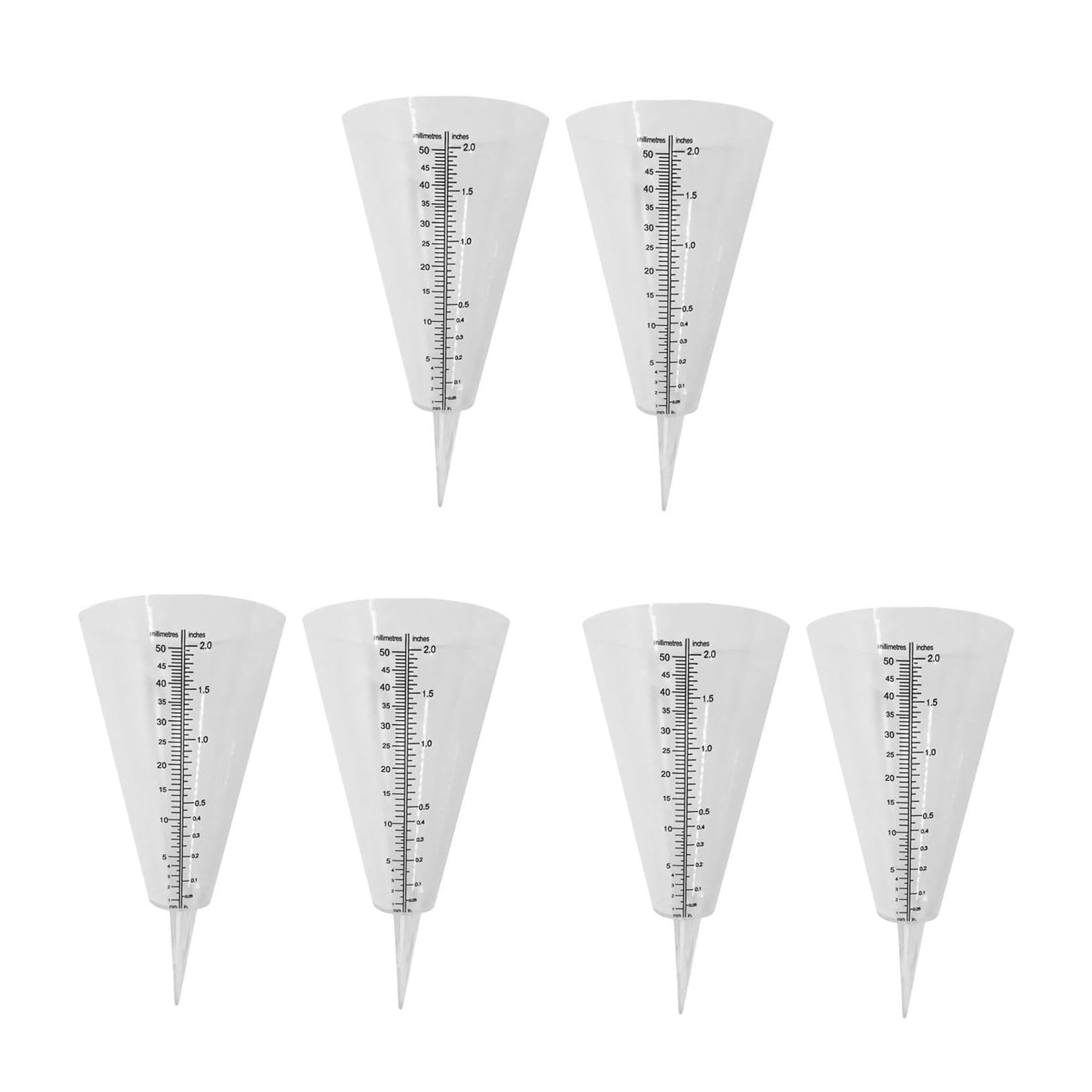 6 Pièces Tasse de Pluie pc Garden Rain jardigel pluviométrie Tasse à mesurer Les précipitations pluviomètre à piquets pluviomètre extérieur pluviomètre en Plastique Blanche