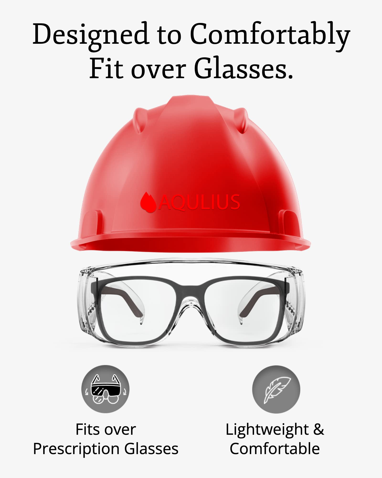 Aqulius Schutzbrille über Brille (beschlagfrei und kratzfest), transparenter Augenschutz - OTG-Sicherheitsbrille