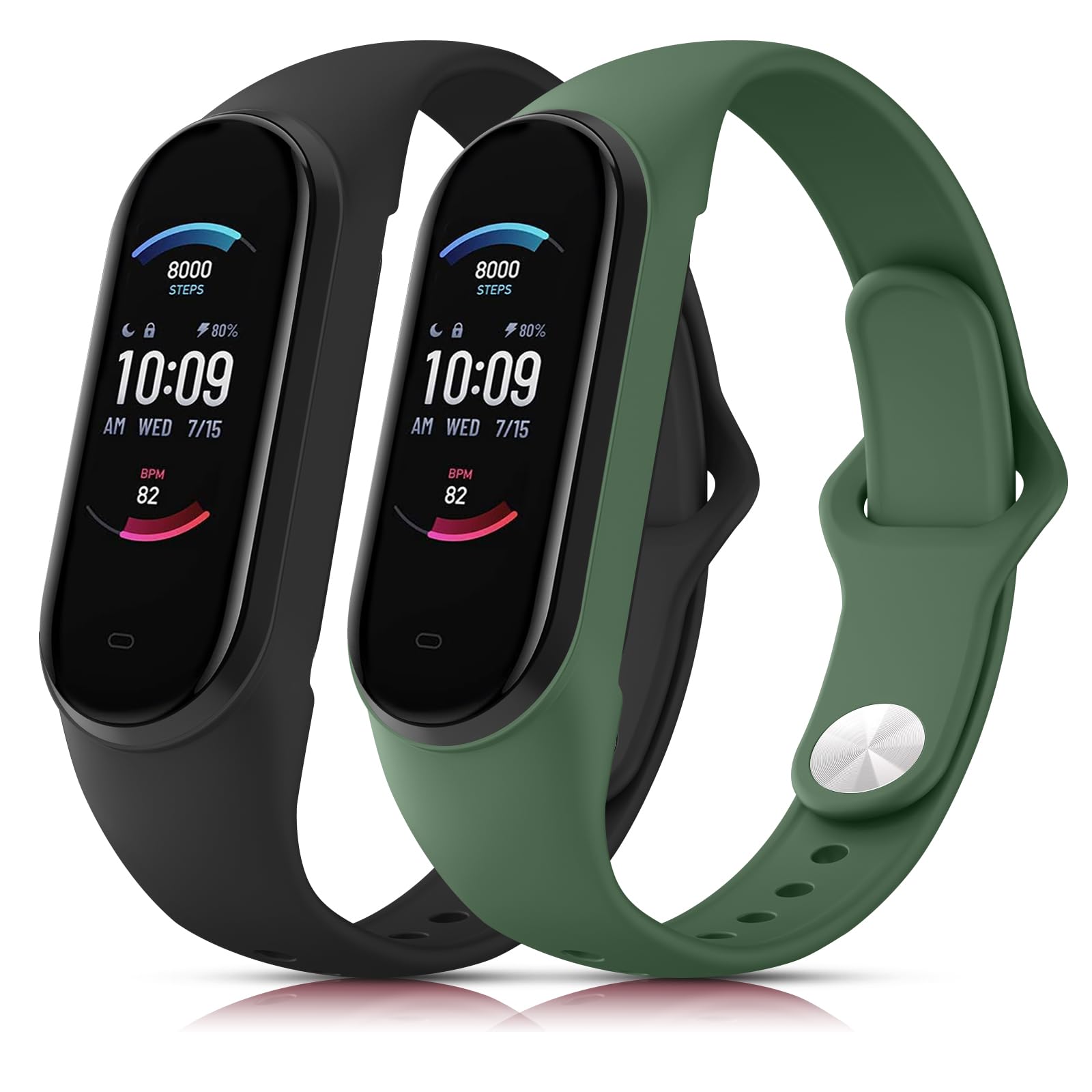 Tobfit Silicone Band for Xiaomi Mi Band 5/ Mi Band 6 (Watch Not Include), Soft Wristbands for Amazfit Band 5/Amazfit Band 6, Sport Strap for Women Men (2 Pack)-image-22