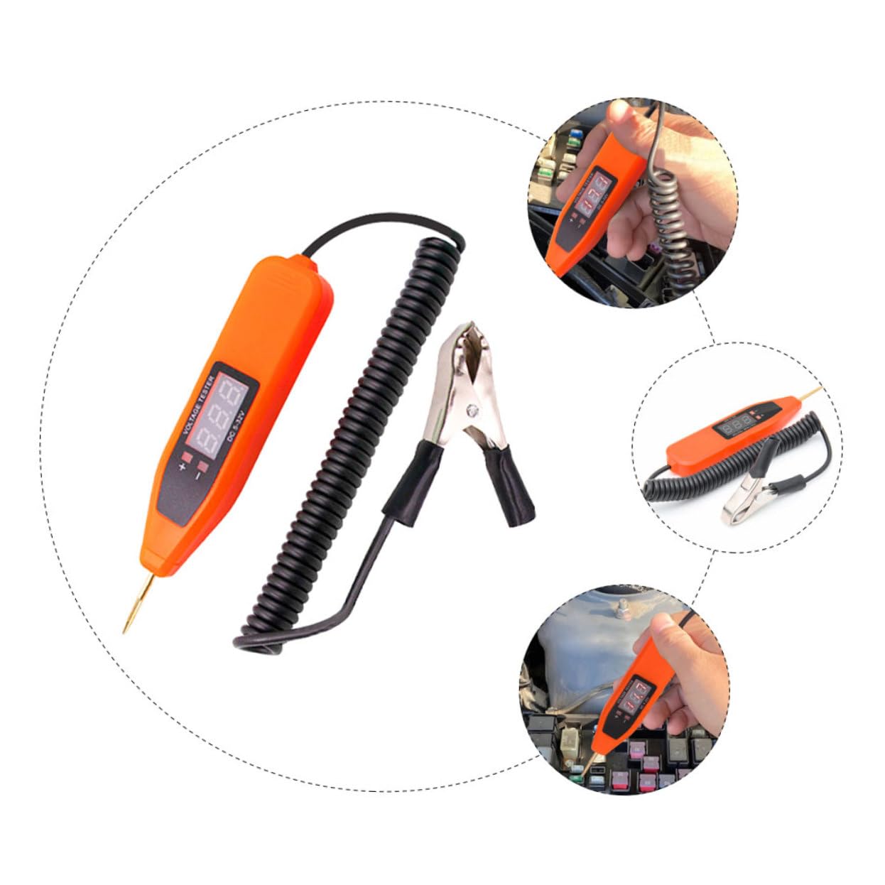 Zerodeko 4 Pièces Stylo de test de tension stylo testeur de tension de voiture numérique fusible voiture outil de testeur de fusibles de voitures testeur électrique automatique électronique