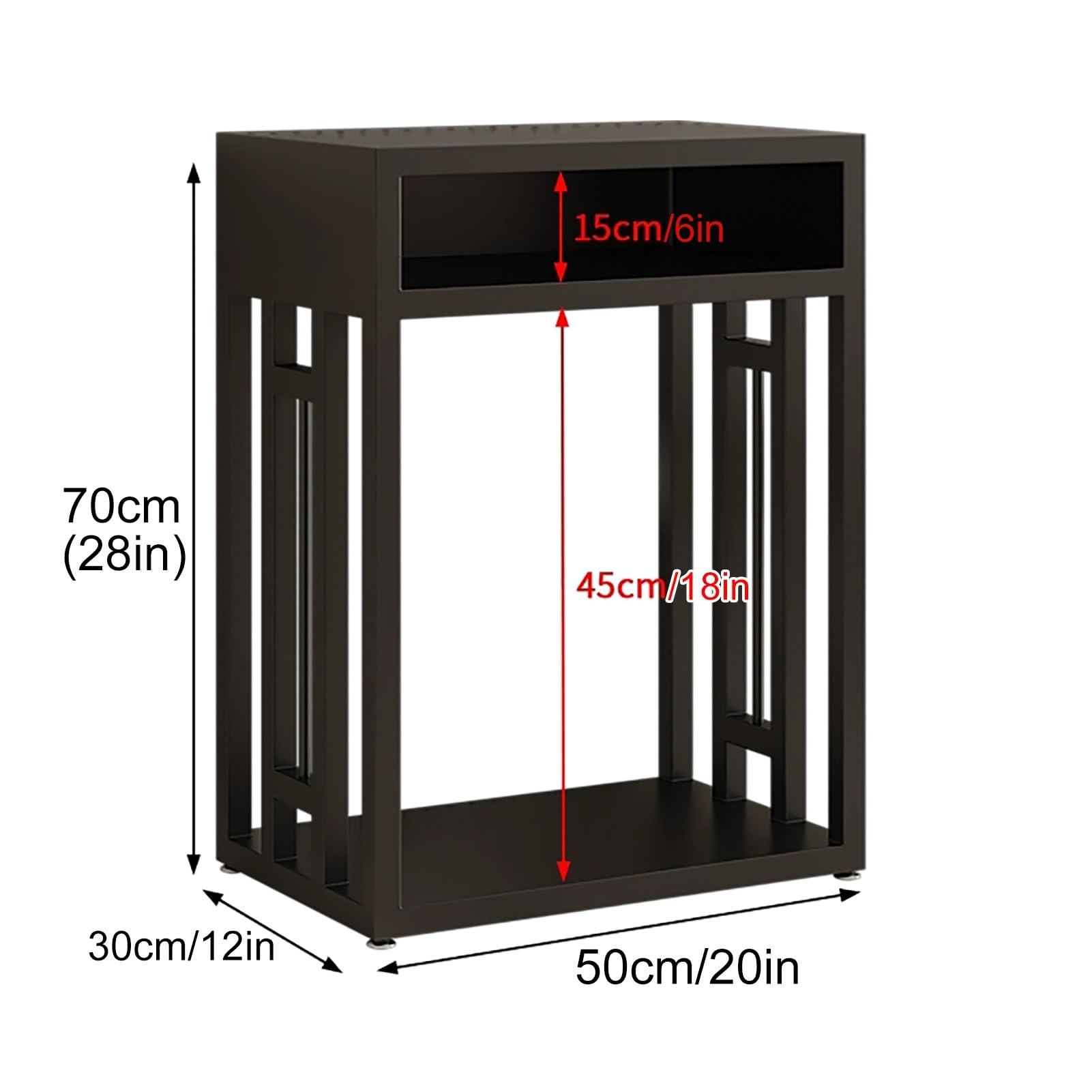 Stojak na Akwarium/Gady/Akwarium, Stolik pod Terrarium Metalowy, Nie Wymaga Montażu(Black,50x30x70cm/20x12x28in)
