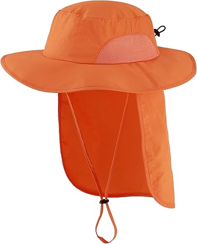 Miniatura 9 de Home Prefer Sombrero de sol para hombre al aire libre UPF50+ con solapa para el cuello, protección UV, ala ancha, safari, pesca, senderismo,