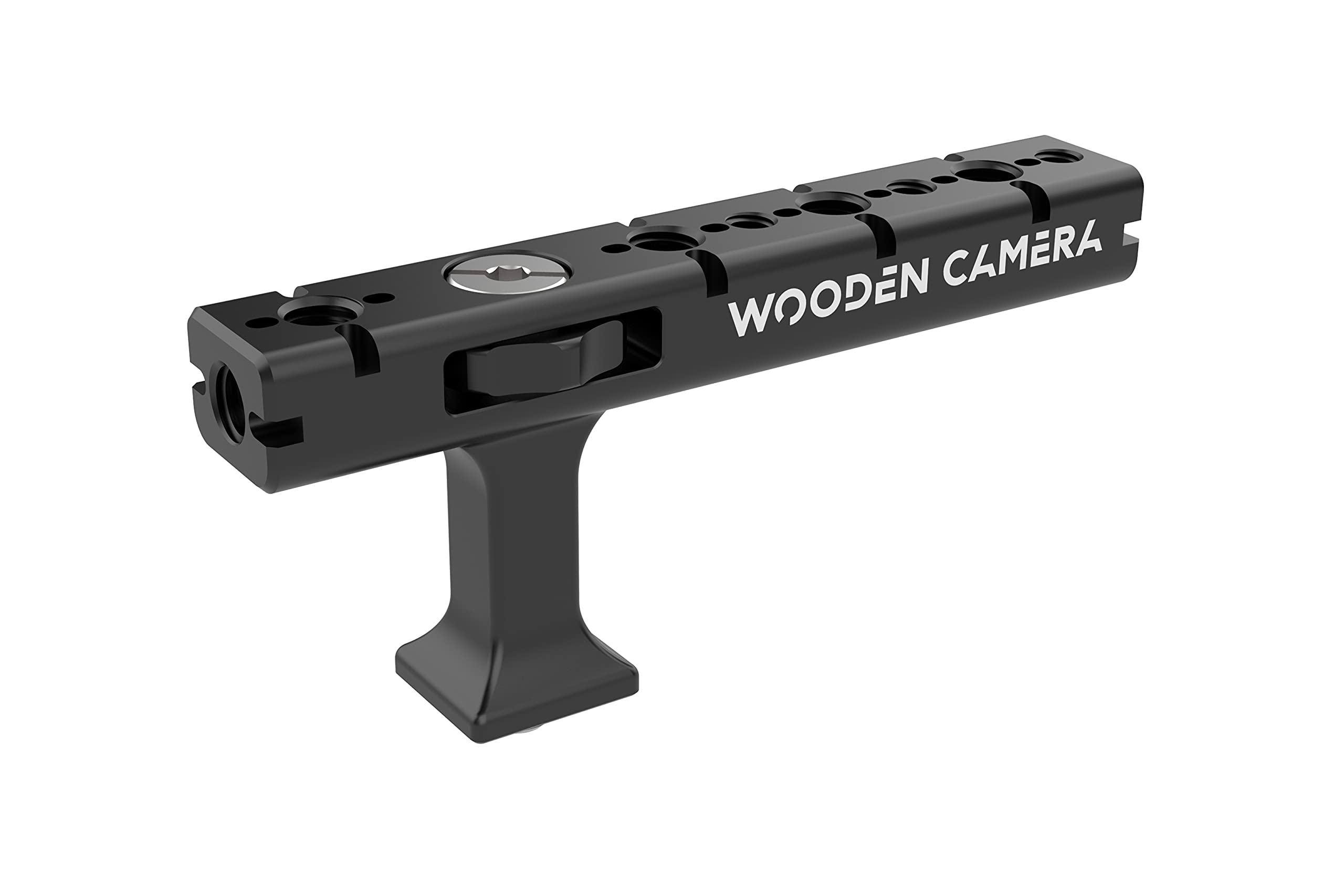Wooden Camera Top Handle for 3/8"-16 Mounting Point, Lightweight Metal Top Handle with Ergonomic Design, Removable Safety Pins