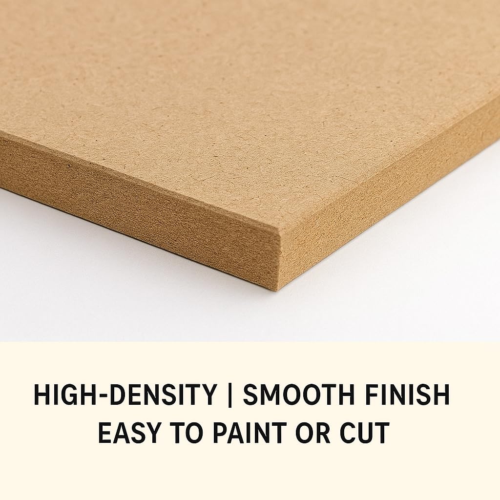 RK Trends 3 mm MDF Boards for DIY Art & Crafts,(Pack of 6Pcs) Wood MDF Sheets for Craft Work, Painting, Resin Art, Fluid Art, Decoupage, Mandala Art, Pyrography. (11 Inch X 2 Inch) 2