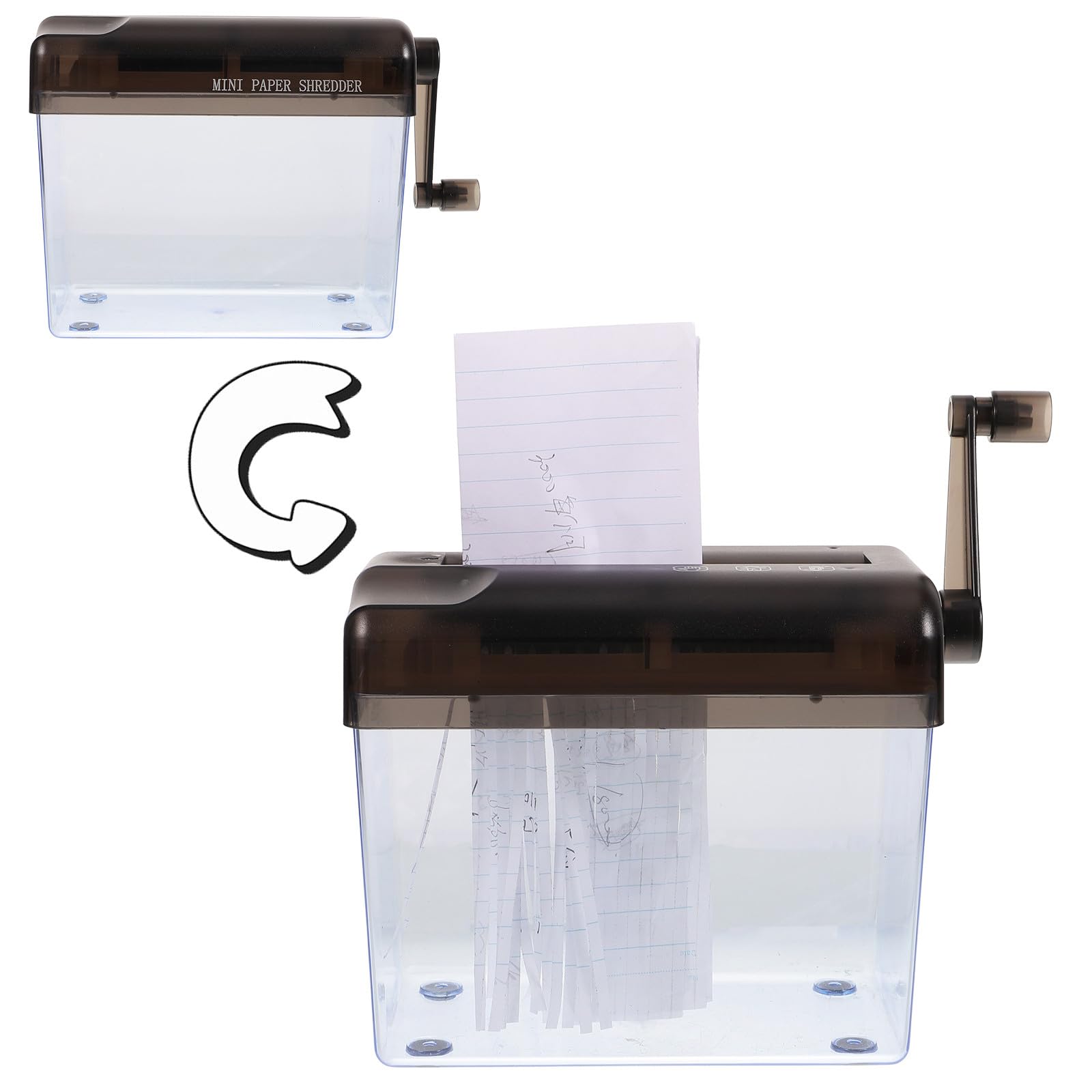 Distruggidocumenti Manuale Portatile per Ufficio e Casa, Mini Trituratore da Tavolo in Abs, Funzione di Riservatezza Migliorata, Design Semplice e Aspetto Raffinato