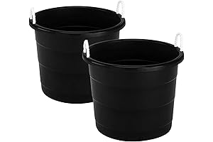 Homz 17-Gallon Plastic Storage Bucket with Handles (Pack of 2)