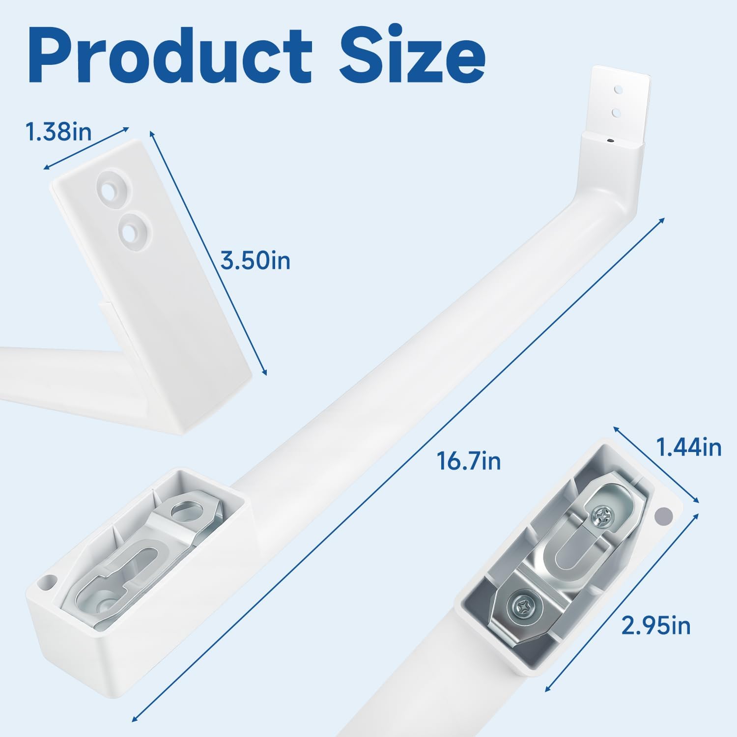 Replace WR12X32352 Refrigerator Door Handle Set Replacement Door Handle Assembly (White) Compatible with GE Refrigerator Replace#: WR12X48765 WR12X21157 WR12X27039