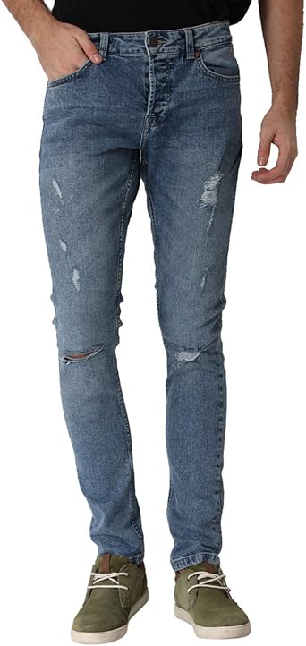 Only Sons Men Jeans Slim Fit Jeans Onsspun Damage Amazon Co Uk Clothing