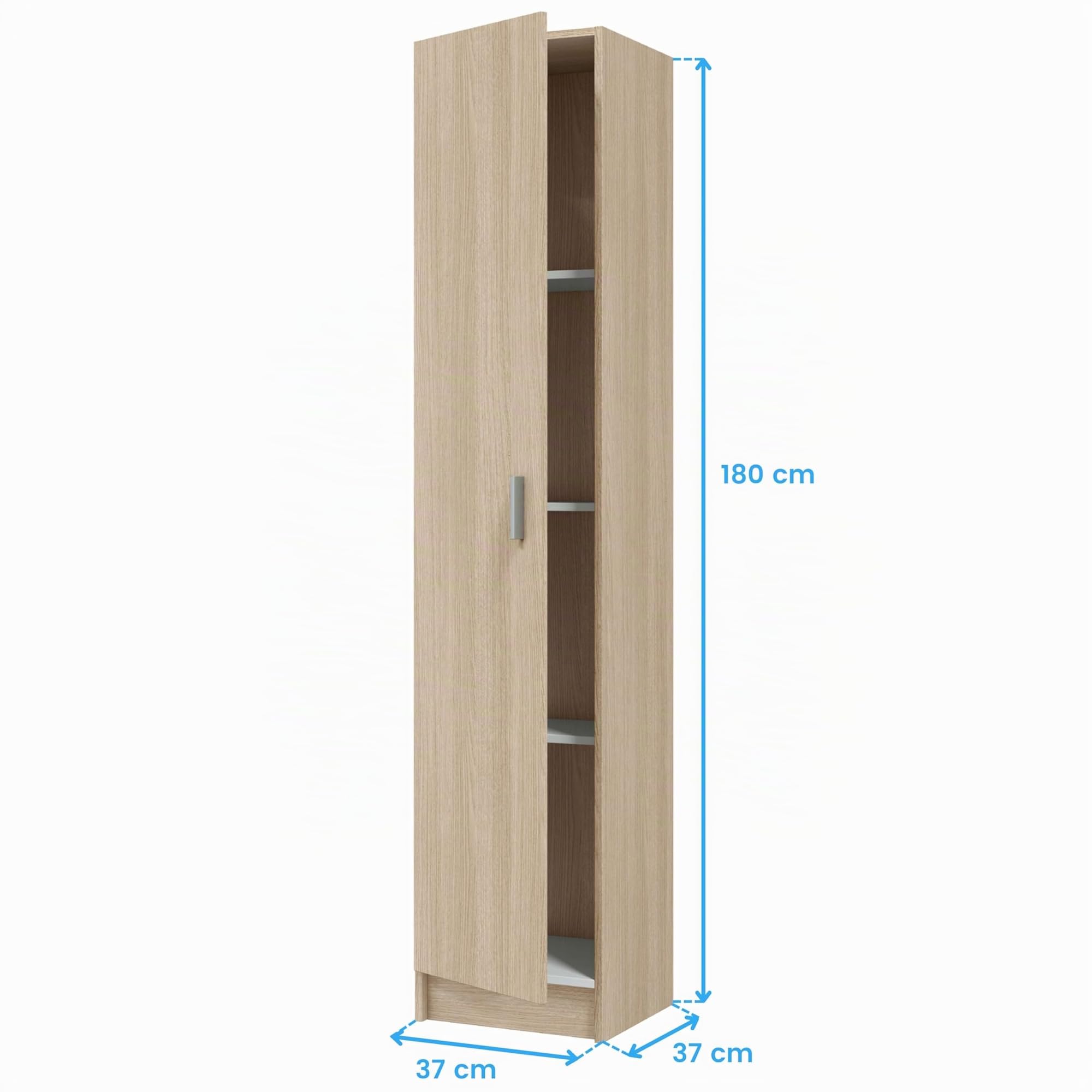 Habitdesign Armoire Multifonction 1 Porte 3 étagères, 182 x 37 x 37 cm (H x l x P) Colonne Multifonction