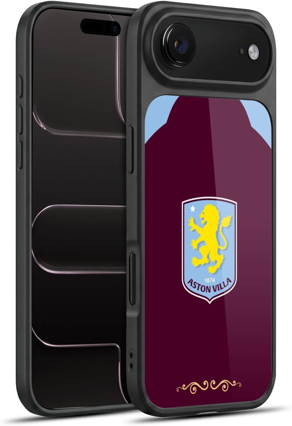 Head Case Designs Officially Licensed Aston Villa Football Club Home 2025/26 Crest Kit Gel Armour Case [Military Grade Protection] Compatible with Apple iPhone 17 Pro