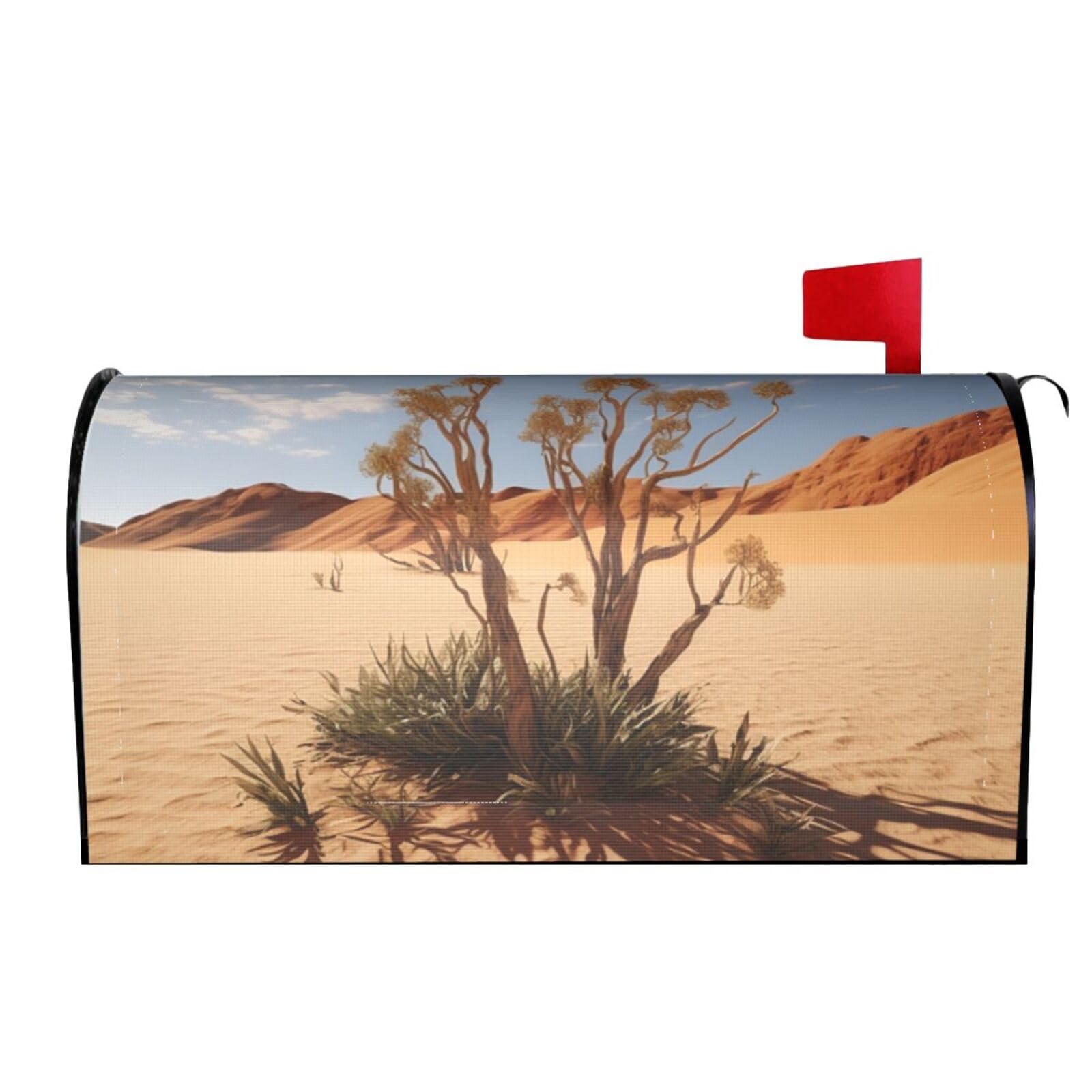 Spring Summer Mailbox Covers Magnetic Letter Post Box Cover Desert Plant Mailbox Wrap Decoration Mailbox Post Cover for Garden Yard Outside Welcome Decor 21x18 in