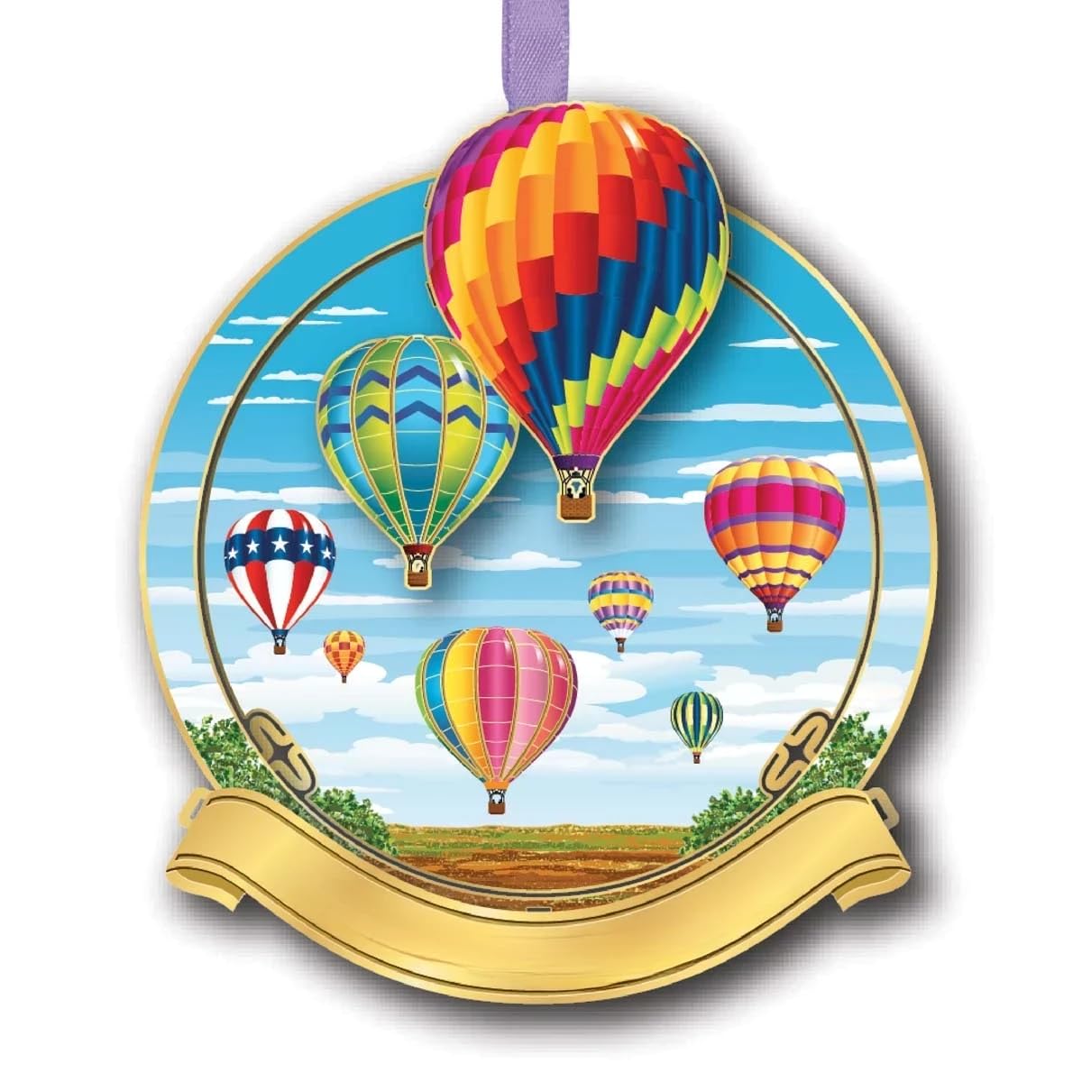 Décoration montgolfière en forme de goutte multicolore 7,6 cm pour sapin