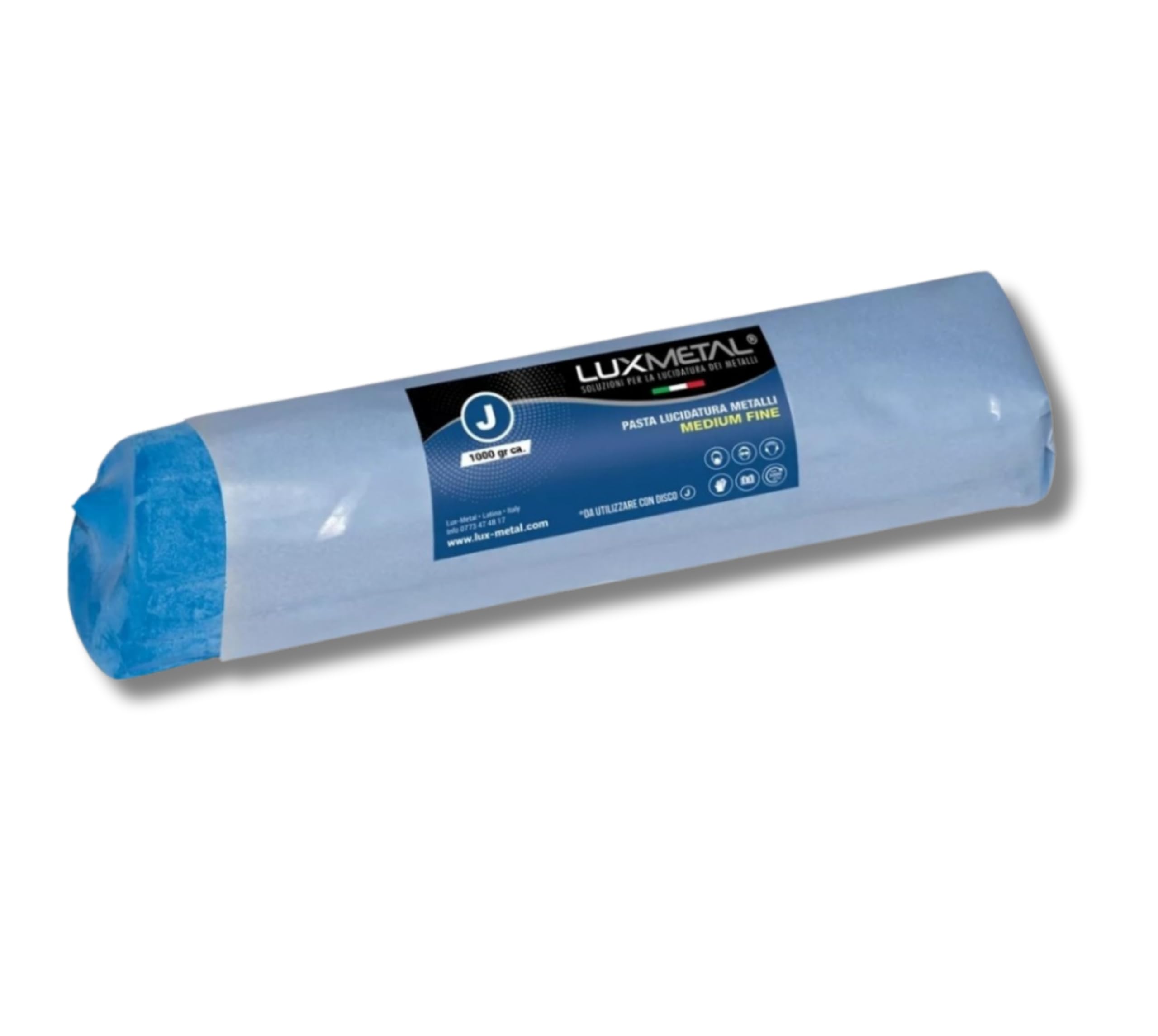 Lux Metal Pasta Abrasiva Lucidante Blu Scuro Medium Fine 1 kg Lucidatura Metalli Acciaio Inox Cera Per Lucidare Alluminio A Specchio Ferro Lucida Cromature Solida Ottone Rame Marmo Plastica Argento