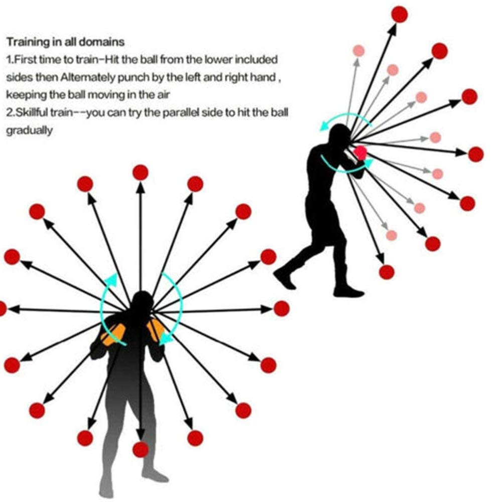 Palla Da Boxe Reattiva Con Fascia Per Testa - Allenamento Velocità E Reflex