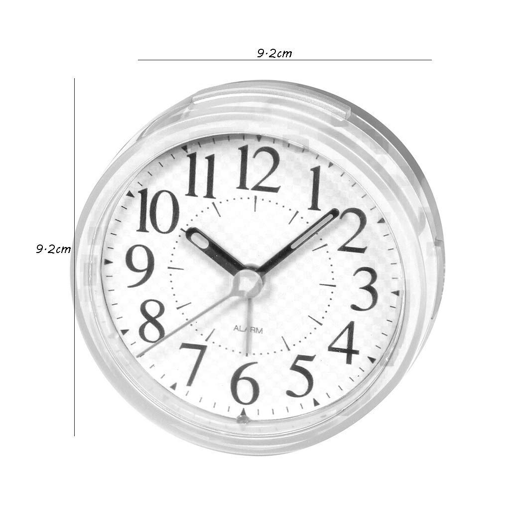 Piccolo orologio con sveglia da viaggio silenziosa senza ticchettio, con funzione snooze e luce notturna, colore carino per bambini, allarme con suono crescente, facile da impostare, dimensioni p