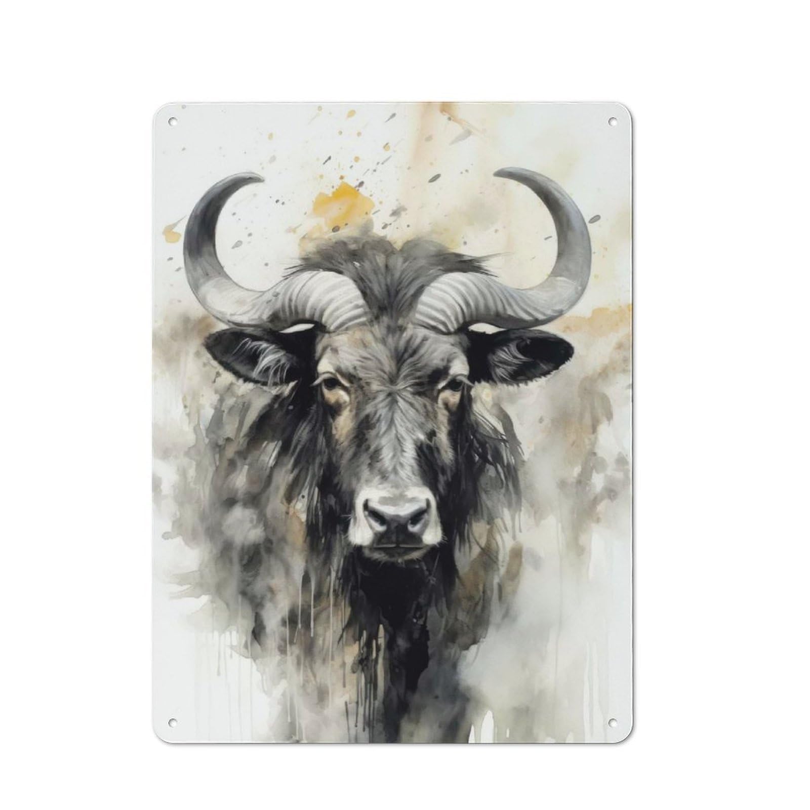 Junmoney Wildebeest Beauty Art Metal Wall Sign 40X30cm Featuring For Home Bar Wall, Housewarming Present For People Styling Home Bar