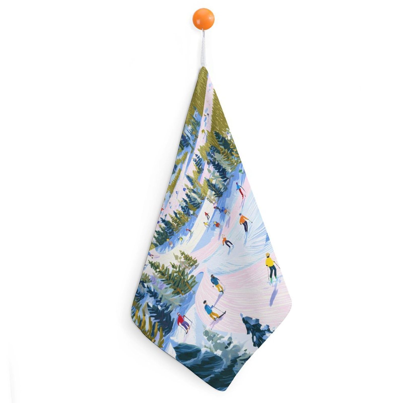 CGSBNGHA Ski Slope Hand Towel Hanging Face Towels Cleaning Cloths Handkerchief for Bathroom Kitchen