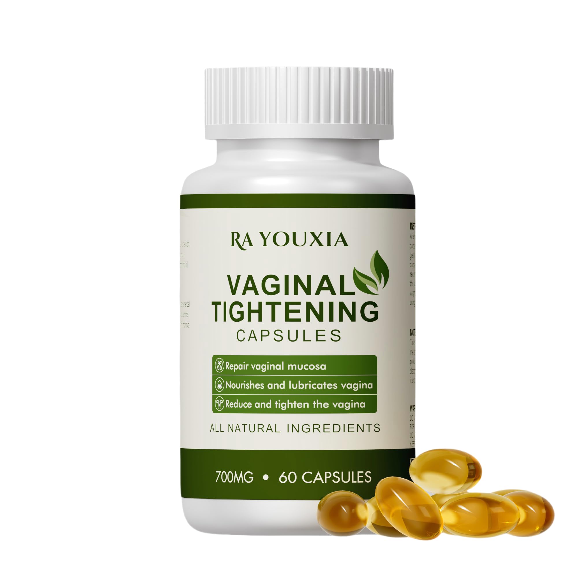 Ra Youxia Vaginal Tightening Pills - 60 Capsules | Vaginal Moisturizer with Sea Buckthorn Oil | Promotes Elasticity, Moisture & pH Balance | Relieves