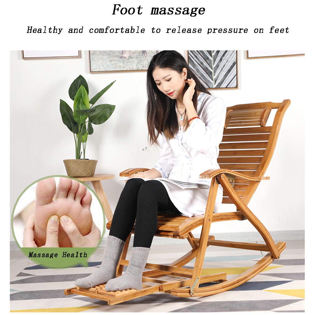Amazon｜Bamboo Rocking Chair折りたたみ椅子、伸縮式フット
