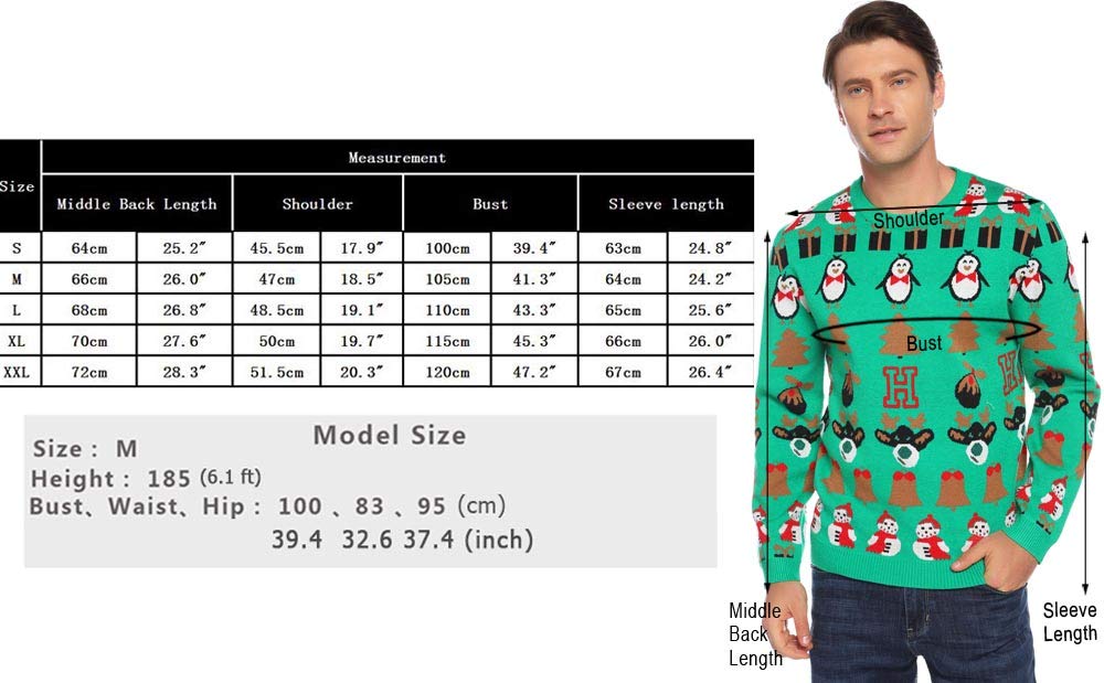 iClosam Maglione Natalizio Unisex Donna Uomo Invernale Stampare Cotone Ugly Sweater Pullover Maglieria Maglia Felpa Maglioni Sweatshirt Christmas Jumper
