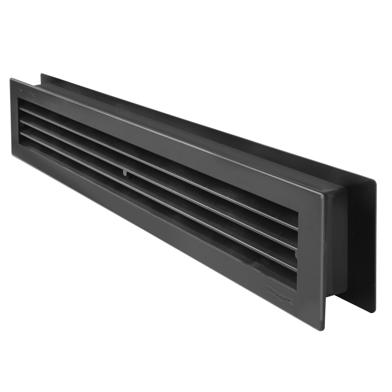 La Ventilazione PT489N Lüftungsgitter aus Kunststoff, rechteckig, 480 x 98 mm, teleskopisch, Schwarz