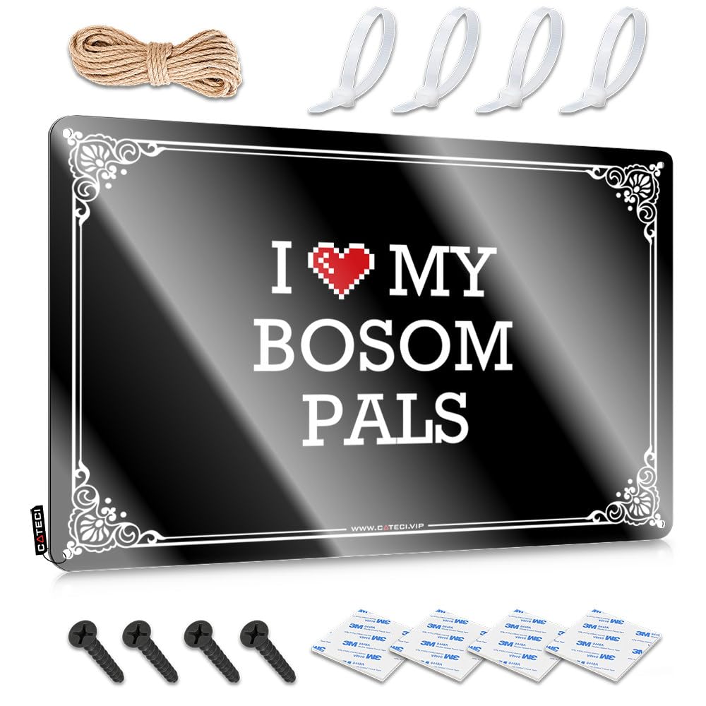 Room Decore, Cool Wall Art Funny Waterproof Wall Decor, Scandinavian Rustic Metal Tin Sign For Man Cave | Camper Holiday Gift Custom I Love My Bosom Pals(30X40CM)