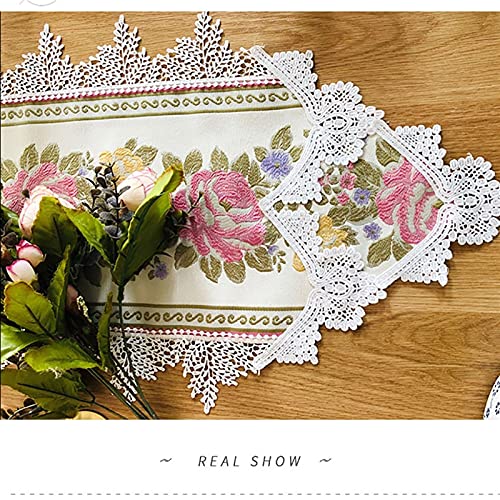 Chemin de table dentelle florale pour repas de fêtes et mariages