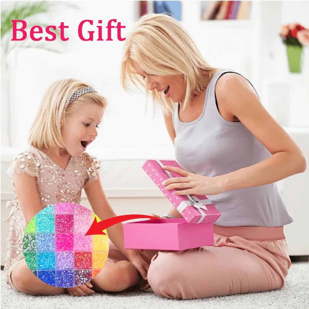 40000Pcs 40 Colors DIY Resin Jelly Rhinestones Bedazzling Kit 3mm Small, Rhinestone Kit for Bedazzling Flatback Gems, for Clothes Nail Book Diamond Art, with 3pcs Jewelry Glues (40 Color) — view 7