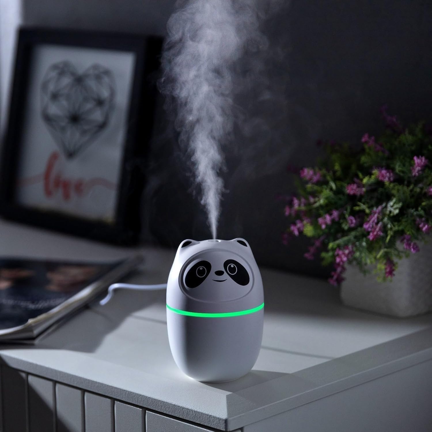 HENTJ® Cute Panda Humidiifier | Cool Mist Humidifierr for Room Moisture | USB Cool Mist Humidifier | 7 Color Changing Ultrasonic Air Humidifier | Gift Aroma Diffuser For Home, Car, Office, Bedroom.-image-23