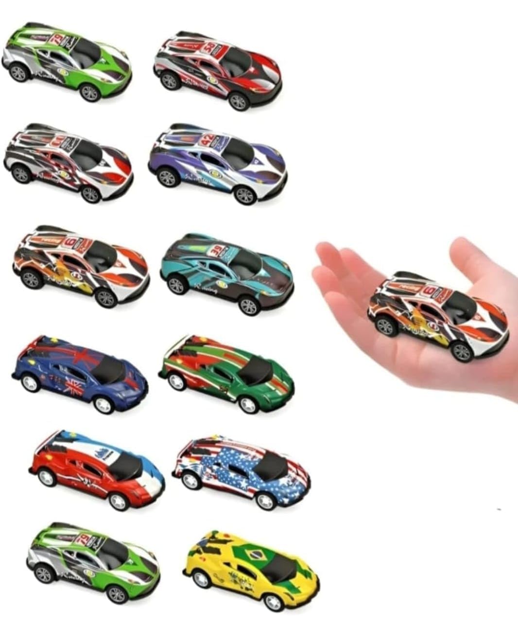 6 Pcs Metal Mini Car Set - Gift for Collectors & Kids - Multi Color Racing Cars (A624)