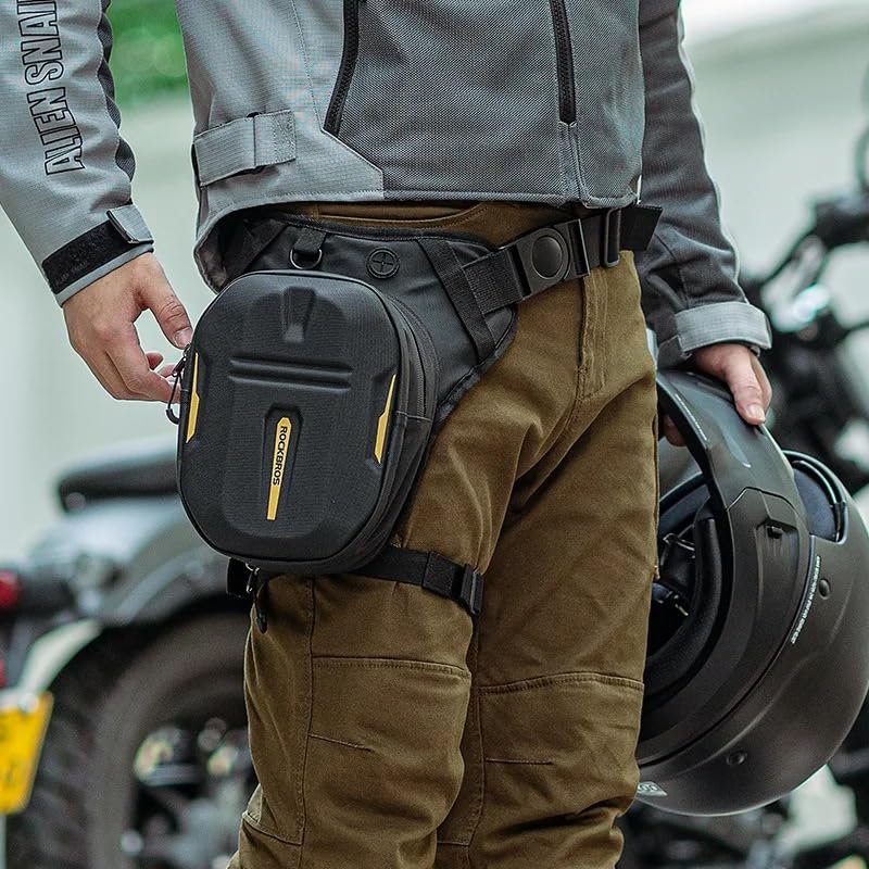 Sacoche Moto Jambe Sac de Moto Grande capacité, Sac Banane Jambe Hanche, étanche, Taille en Plein air