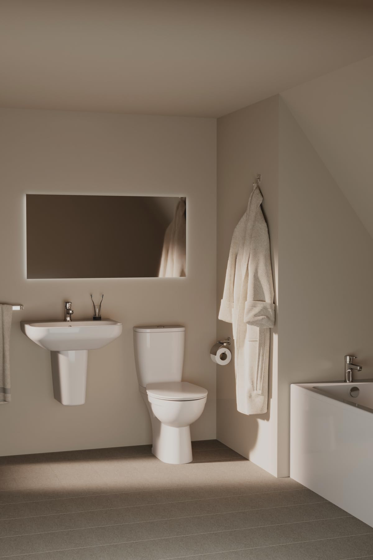 Ideal Standard - Eurovit, Copriwater universale originale con chiusura normale, Sedile WC ovale sottile a sandwich, Tavoletta wc con fissaggio inferiore regolabile, Duroplast, E131601, Bianco