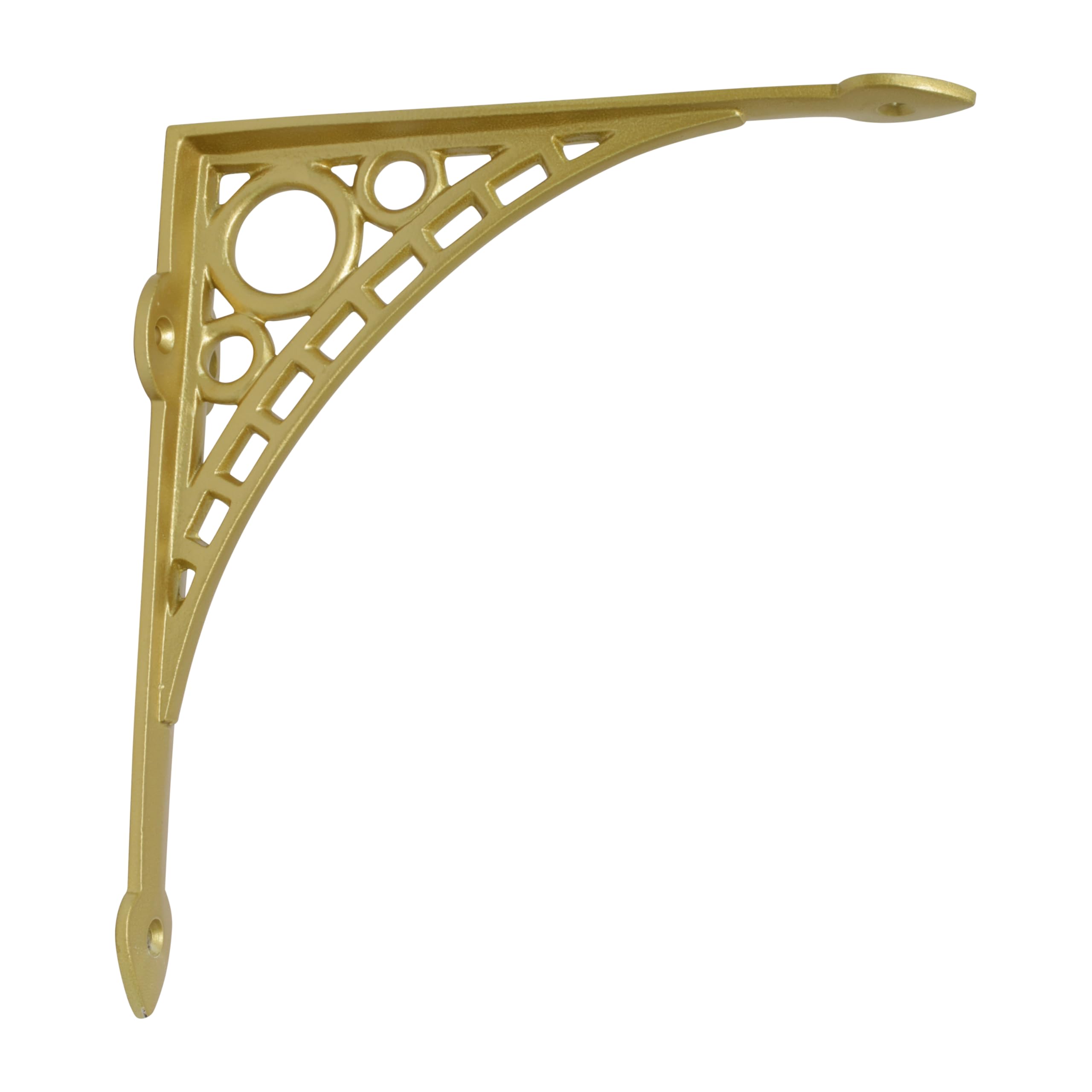 RCH Hardware BK-IR7902-200 Iron Art Deco Shelf Bracket, 7.9 Inch, Brass Plated