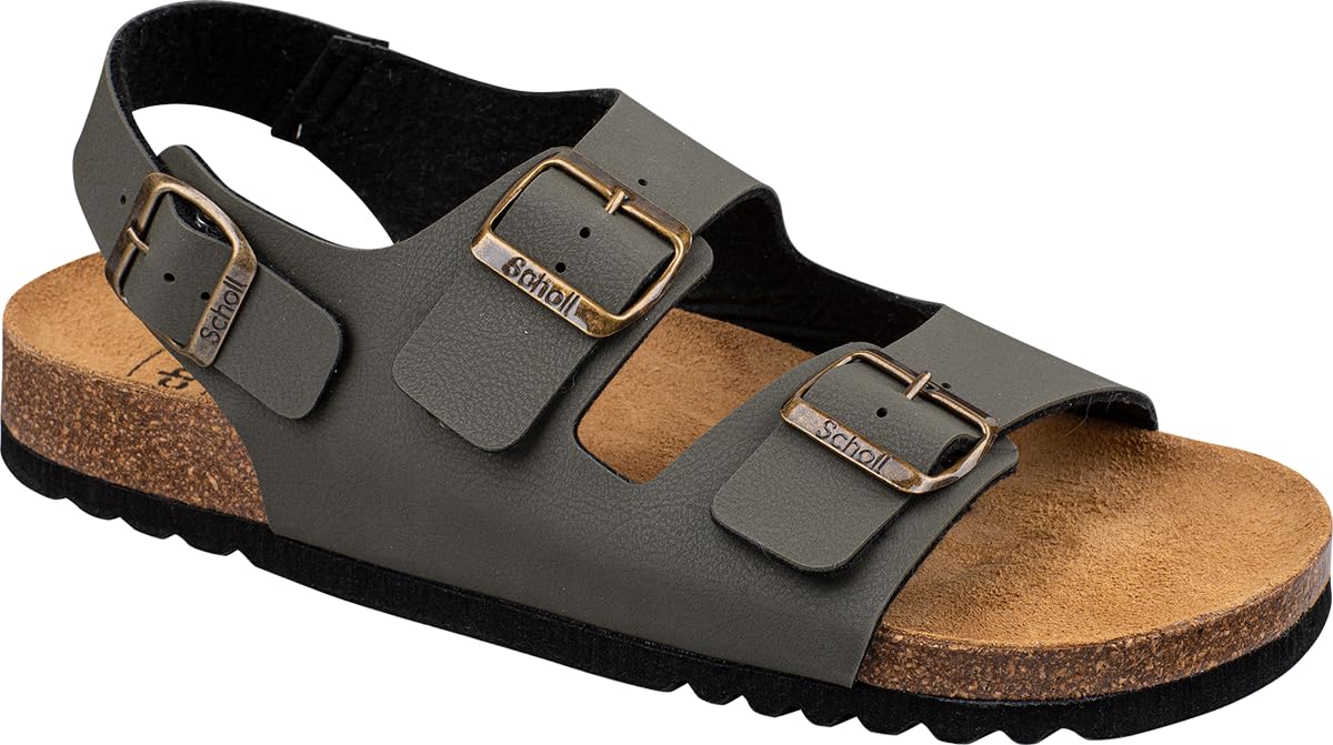 Scholl Men's Henri Sandal, khaki, 6 UK