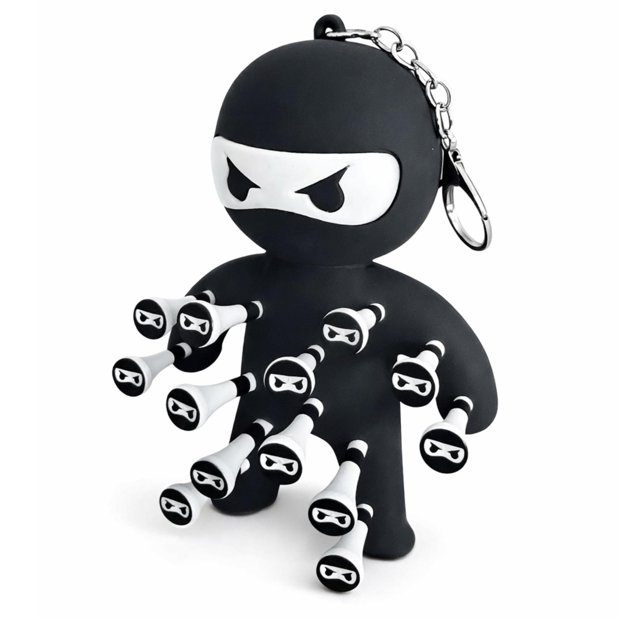Golf Tee Holder – Ninja Design | Black or White | Holds 13 Tees Tee Ninja - Black