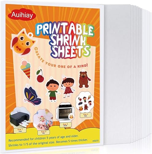 Auihiay 12 piezas de láminas de plástico termocontraíble imprimibles, películas termocontraíbles para niños, adorno de Pascua y regalos del Día de