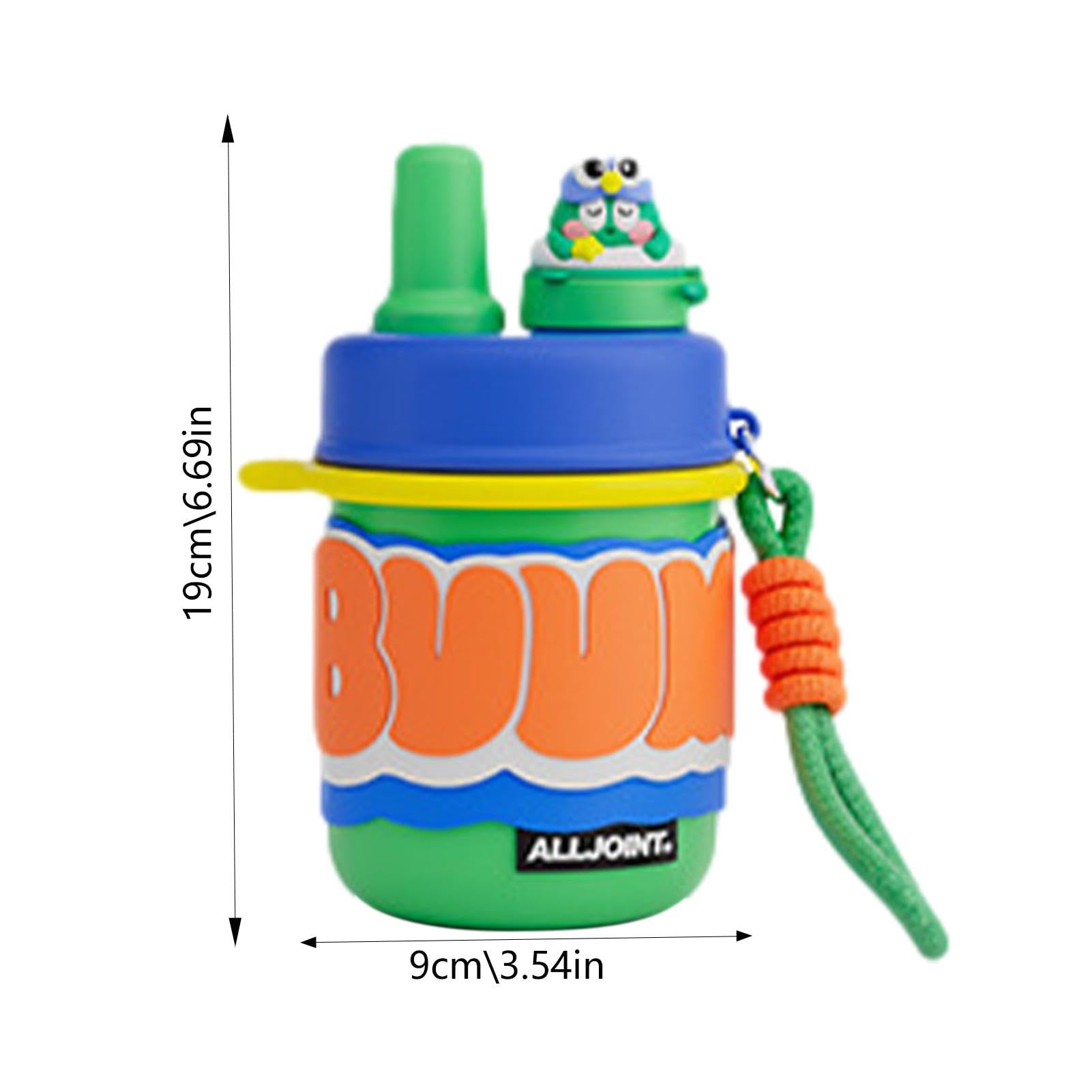 Botella de agua de dibujos animados para niños, botella de agua de | dibujos animados con pajita - Botella aislada de agua de dibujos animados de 420 ml con pajita - Taza de agua deportiva de