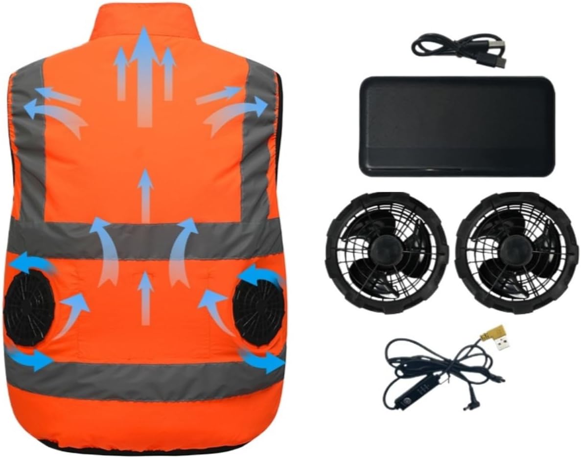 [Vexnar] 5V 50000mAh ファン付きベスト 空調作業服 モバイルバッテリーセット 急速充電 UPF50+ 熱中症対策