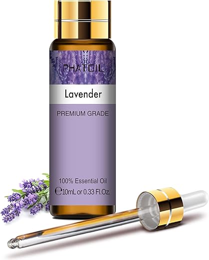 PHATOIL Aceite Esencial de Lavanda 10 ml, 100% Naturales Puros para Humidificador Difusor, de Aromaterapia de Grado Terapéutico para Jabón, SPA, Masaje
