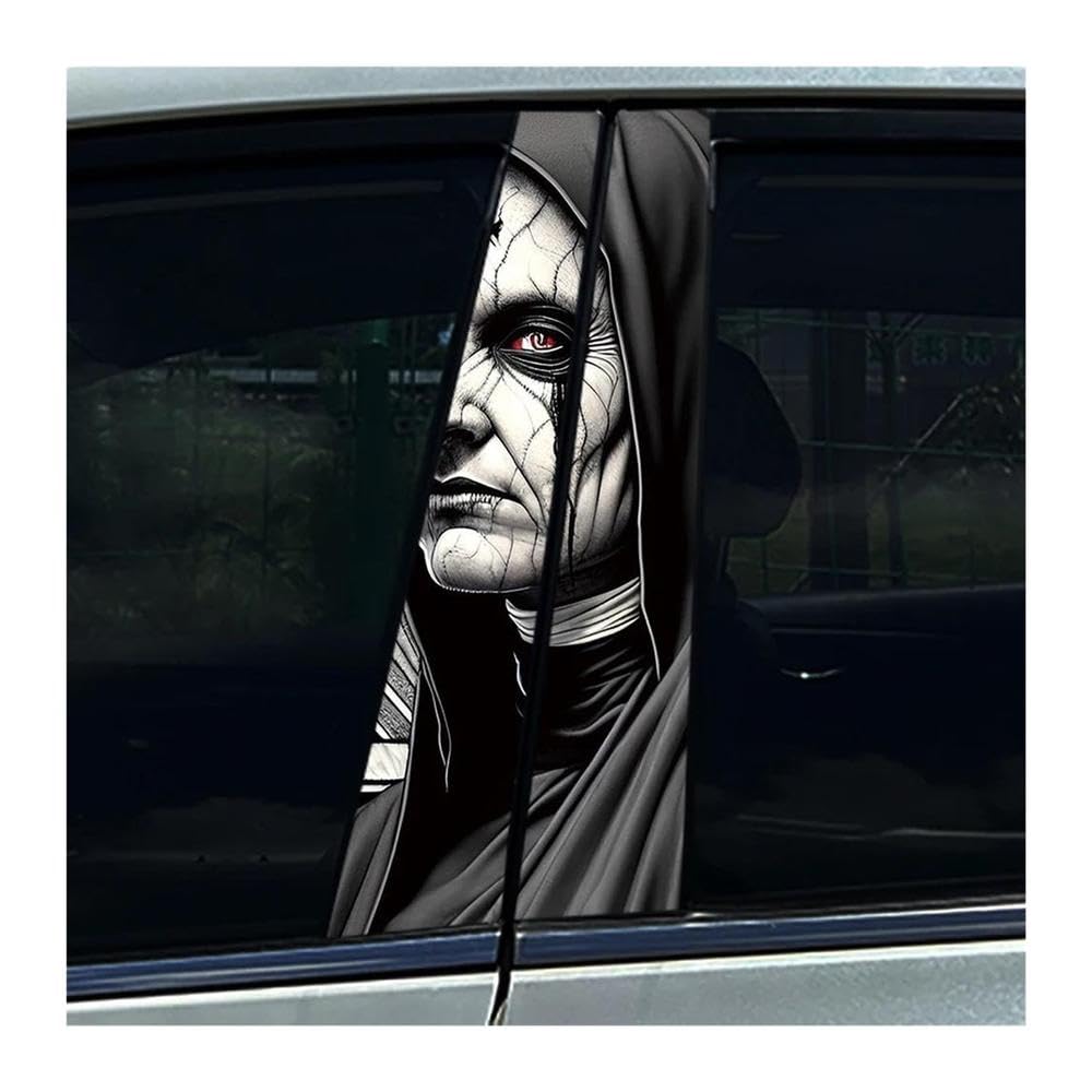 Body Parts 2pcs Nun Sister Auto B-Pillar Stickers Car Center Column Waterproof Decal(B)