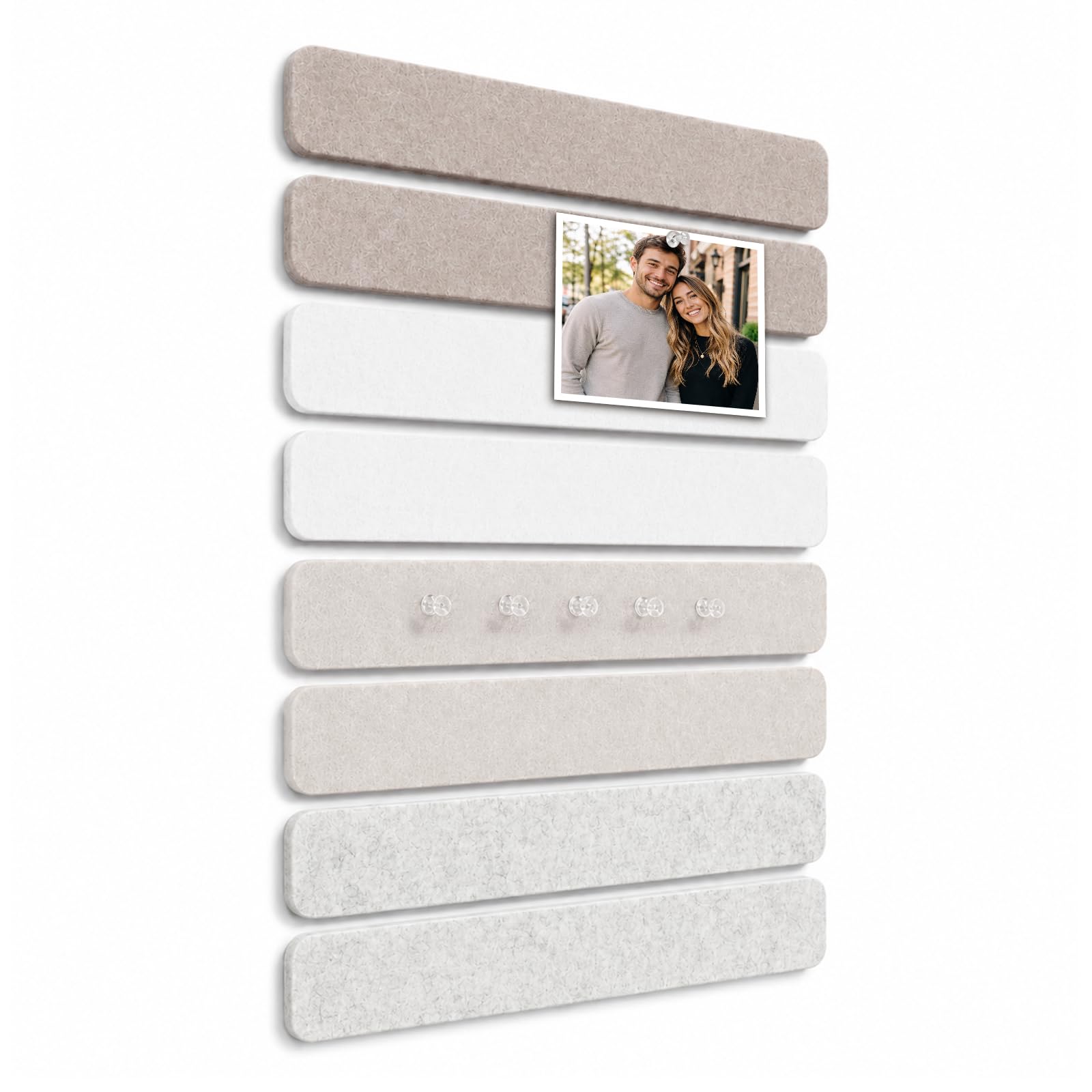 Vieshful 8 Pack Felt Strip Bulletin Board 33x5cm, Cork Board Alternative