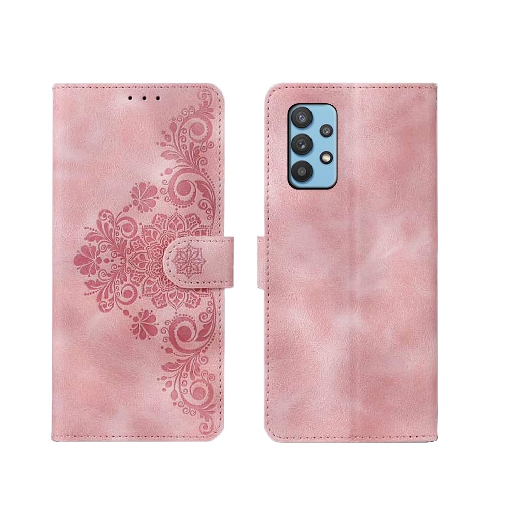 Inktree Samsung Galaxy M32 5G Flip Cover | Card Pockets Wallet & Stand | Flip Cover for Samsung Galaxy M32 5G - Floral Mandala Pink (B0CQK15VY5) Amazon Price History, Amazon Price Tracker