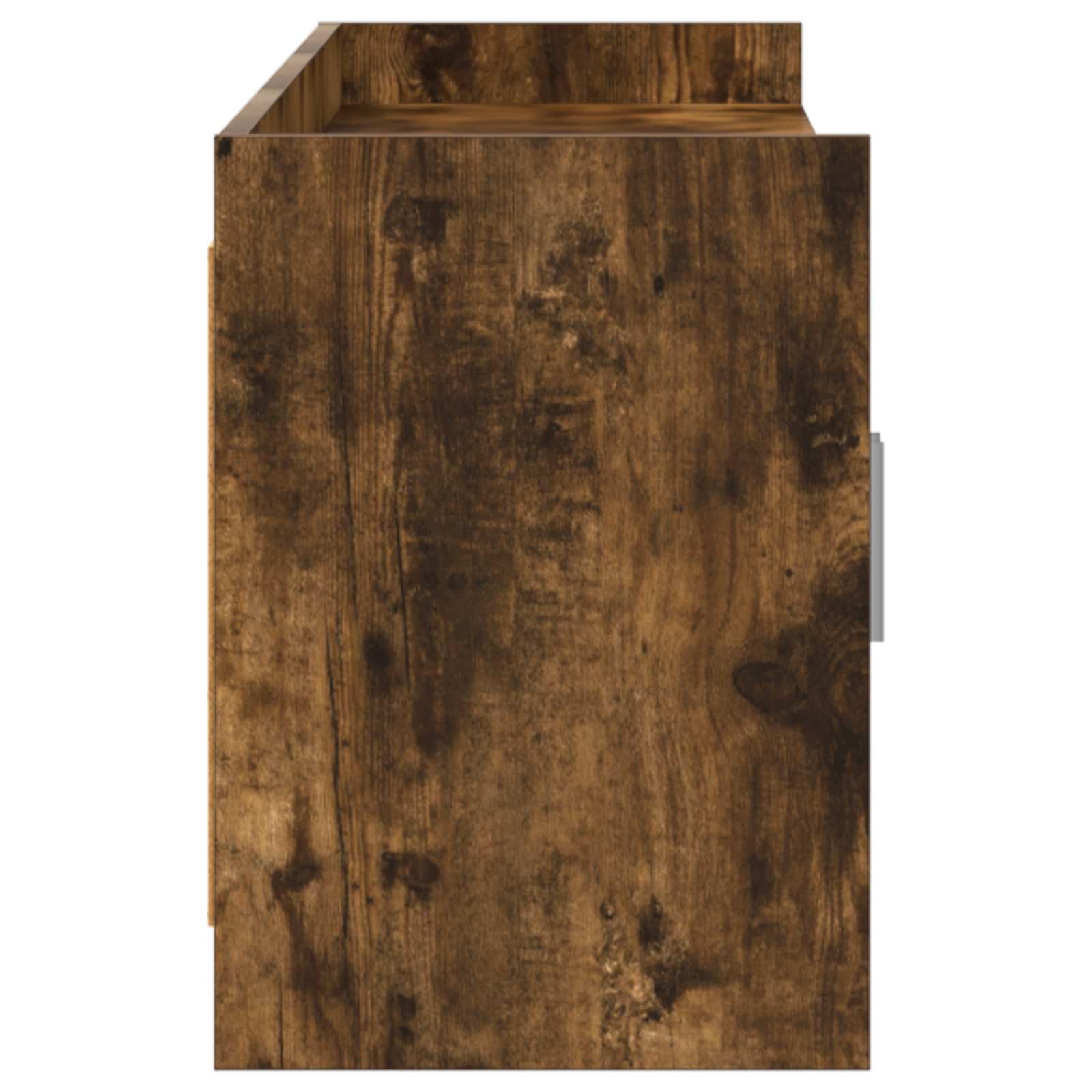 Szafka pod telewizor z materiału drewnopochodnego w kolorze wędzonego dębu, 168 x 33 x 47 cm, niska szafka z 6 drzwiami, miejsce do przechowywania do salonu, kina domowego, gier i
