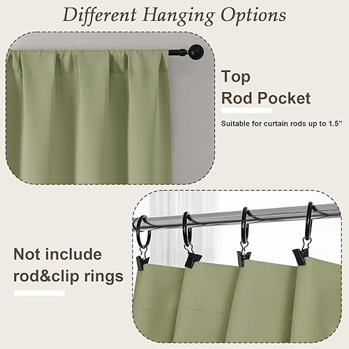 Miniatura 194 de Gwine Cortinas opacas para sala de estar de 63 pulgadas de largo, con aislamiento térmico, cortinas opacas para decoración de dormitorio con Azul