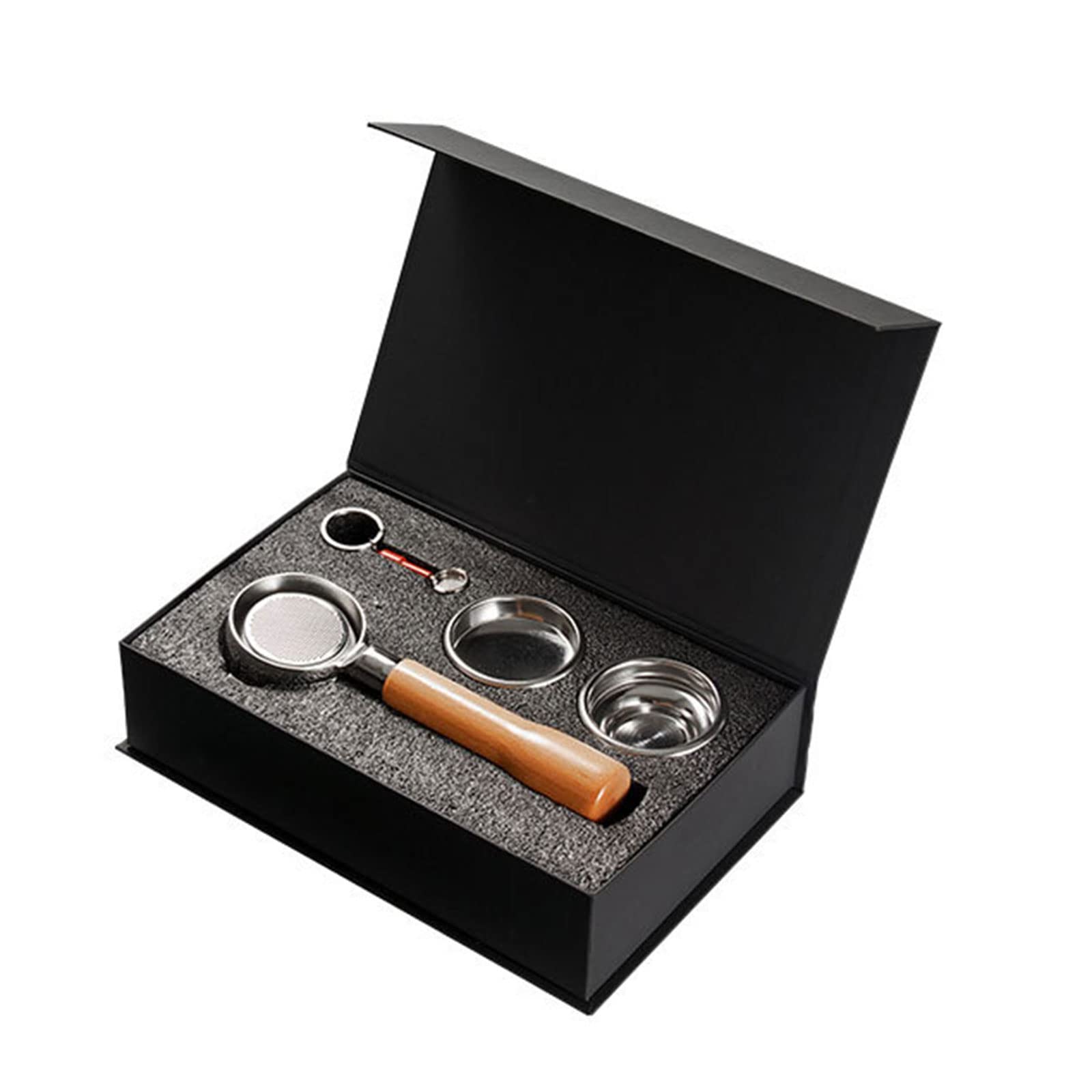 Portafiltro de 58 mm E61 para cafetera con doble oreja, sin fondo, con mango de madera, accesorio de repuesto, mango de café