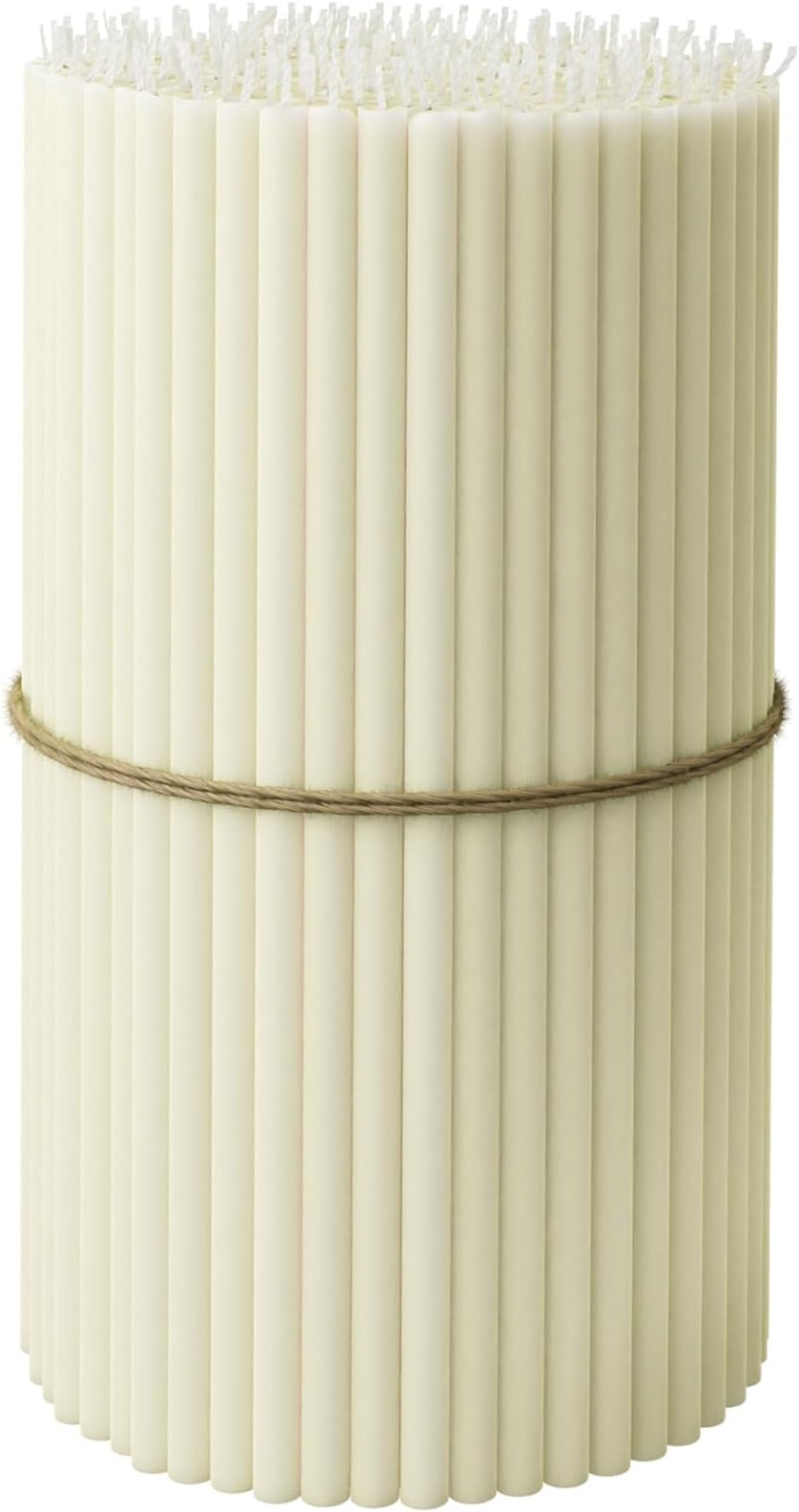 BlueBee Pure Beeswax Candles 50pcs Honey Scented Candle Sticks - Tall Thin Taper Candles Dripless Smokeless - Natural Bees Wax Candles for Birthday, Church, Halloween, Christmas 18cm (50, White)